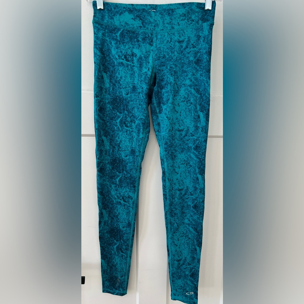 Women’s Teal Marble Print Fitness Leggings